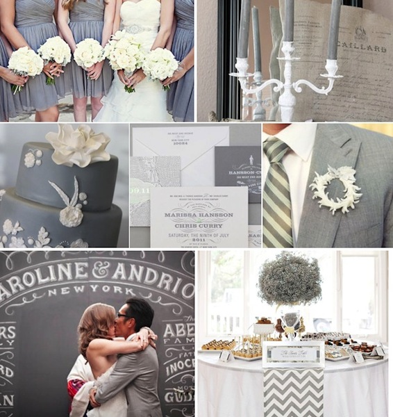 grey wedding details