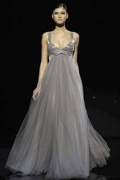 grey wedding dress